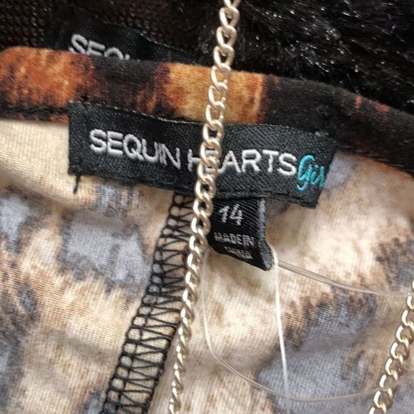 Sequin Hearts Girl Sz 14 Leopard Dress Faux Fur Vest Silver Necklace 3 Piece Set - Picture 3 of 8